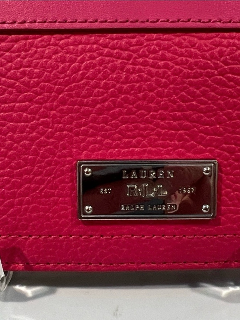 Lauren Ralph Lauren Hot Pink Leather Continental Wallet EUC - Picture 4 of 14